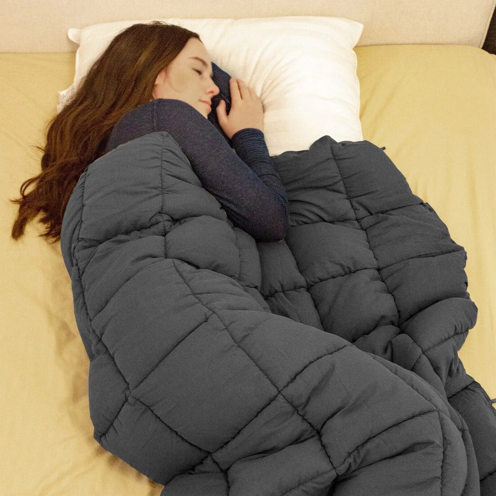 QuietWeave 15 lb. Weighted Blanket for Anxiety -72 x 48 in.