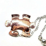 Handcrafted Autism Awareness Copper Puzzle Piece Necklace